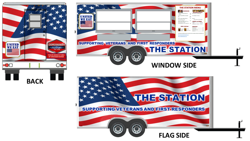 Picture of the sides and back of the Station food Trailer